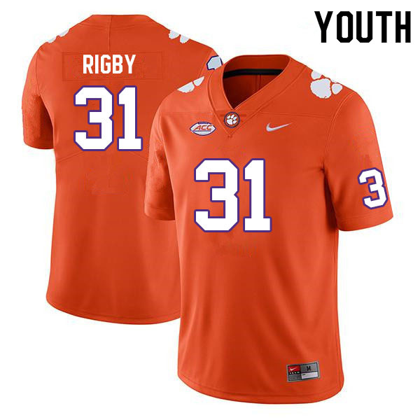 Youth #31 Tristen Rigby Clemson Tigers College Football Jerseys Sale-Orange - Click Image to Close